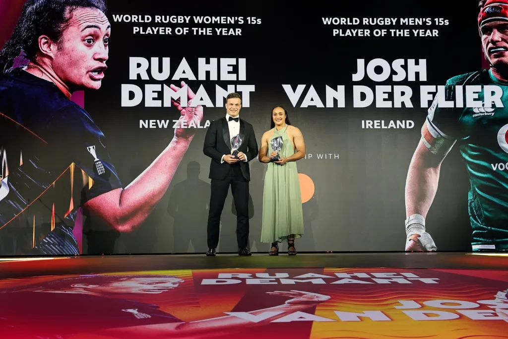 Josh van der Flier y Ruahei Demant elegidos Jugadores World Rugby del Año 2022