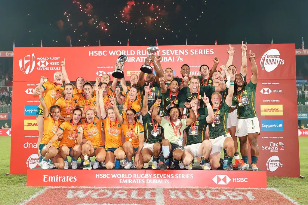 Australia y Sudáfrica festejaron en el Emirates Dubai 7s