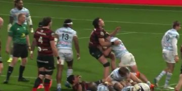 Video: el brutal cabezazo de un rival a Efraín Elías en el Top 14 francés